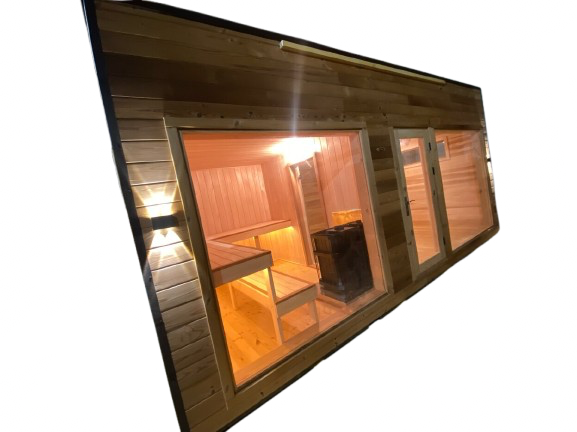 LuxCabin Scandinavian | Cabine Sauna Noir | Thermowood | 5x2.6m