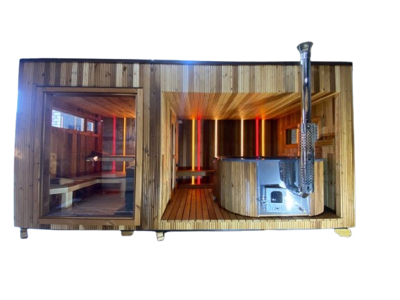 LuxCabin Studio | Sauna + Bain à Remous | Thermowood | 5.4x2.4m